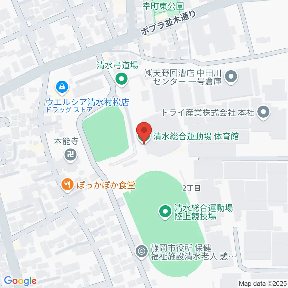 清水総合運動場体育館周辺のホテル一覧地図