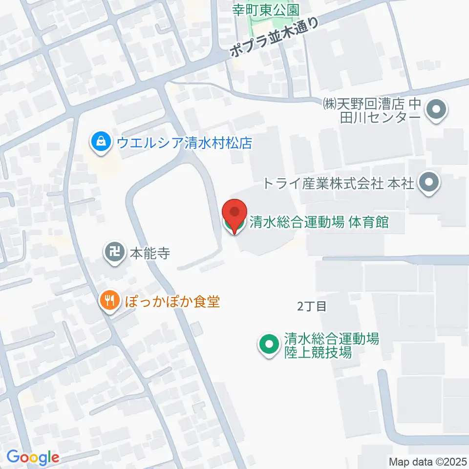 清水総合運動場体育館周辺のホテル一覧地図