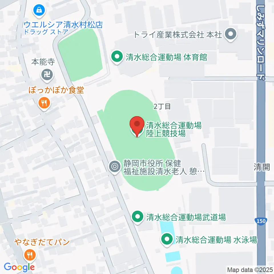清水総合運動場陸上競技場周辺のホテル一覧地図