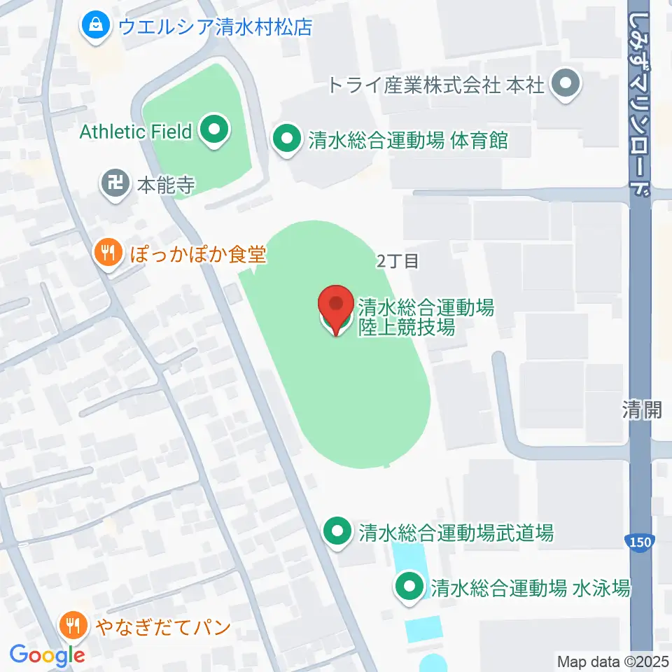 清水総合運動場陸上競技場周辺のホテル一覧地図