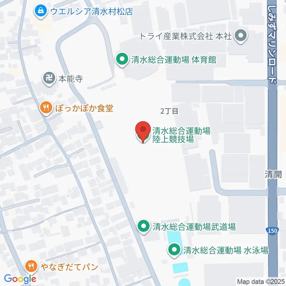 清水総合運動場陸上競技場周辺のホテル一覧地図