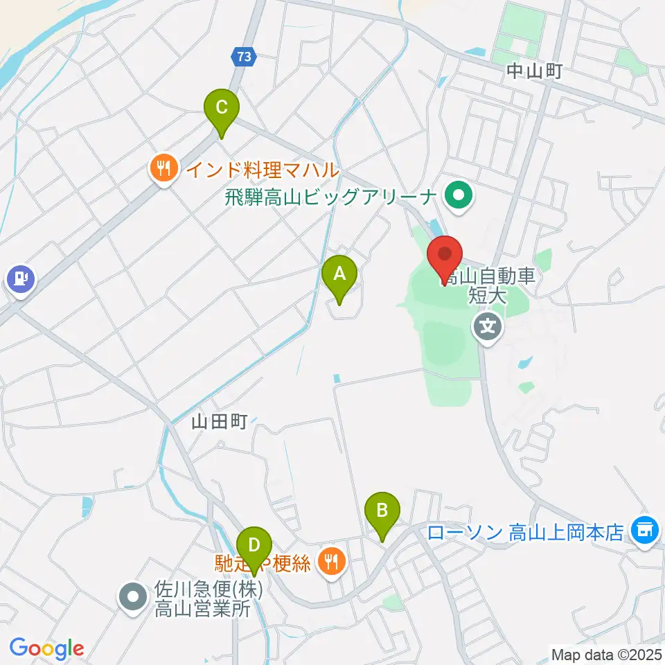 中山公園陸上競技場周辺のホテル一覧地図