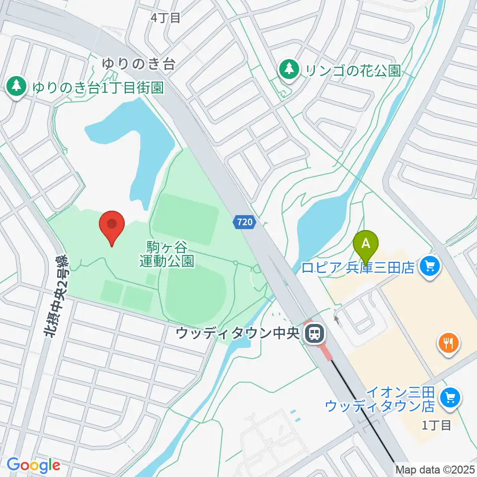 駒ケ谷運動公園体育館周辺のホテル一覧地図