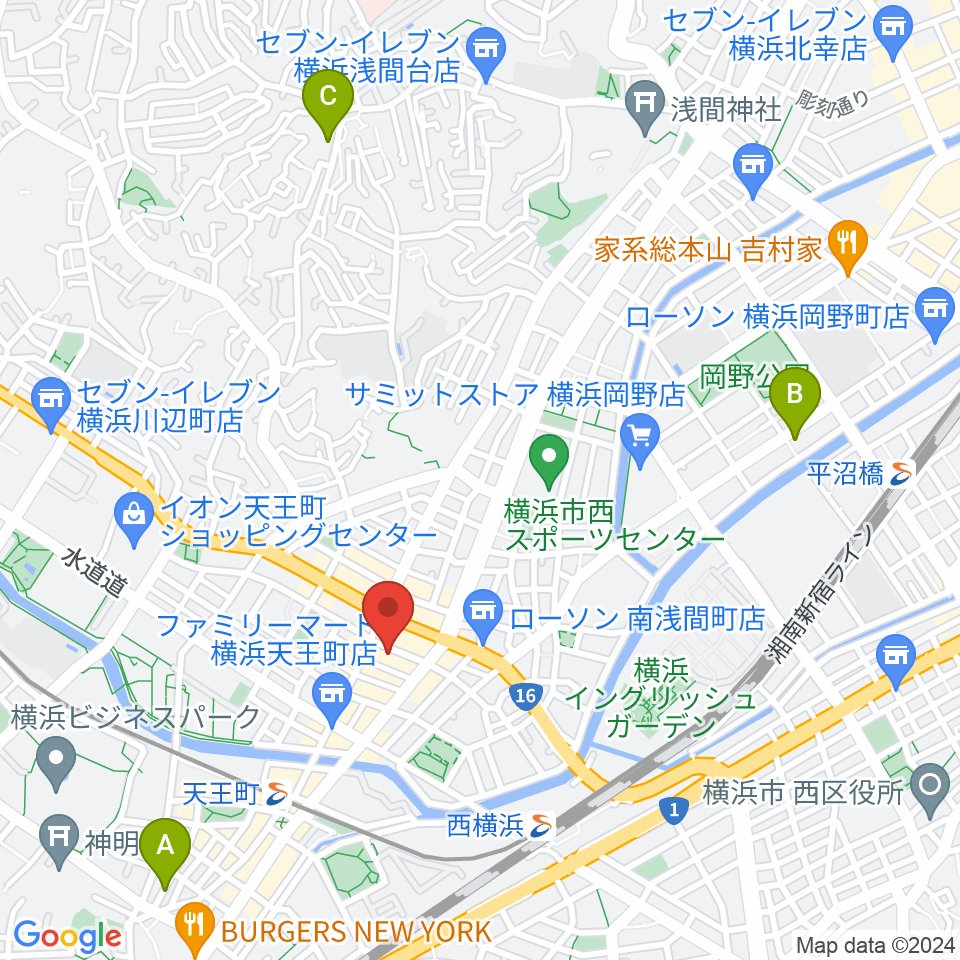 天王町スタジオオリーブ周辺のホテル一覧地図