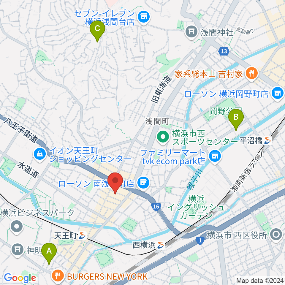 天王町スタジオオリーブ周辺のホテル一覧地図