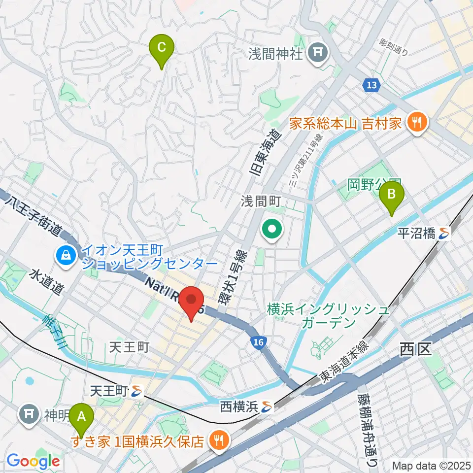 天王町スタジオオリーブ周辺のホテル一覧地図