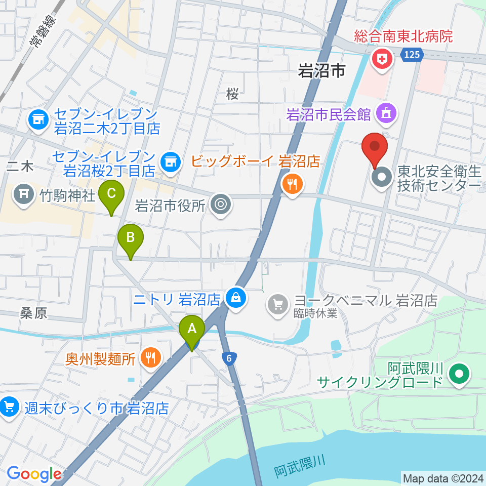 岩沼市総合体育館ビッグアリーナ周辺のホテル一覧地図