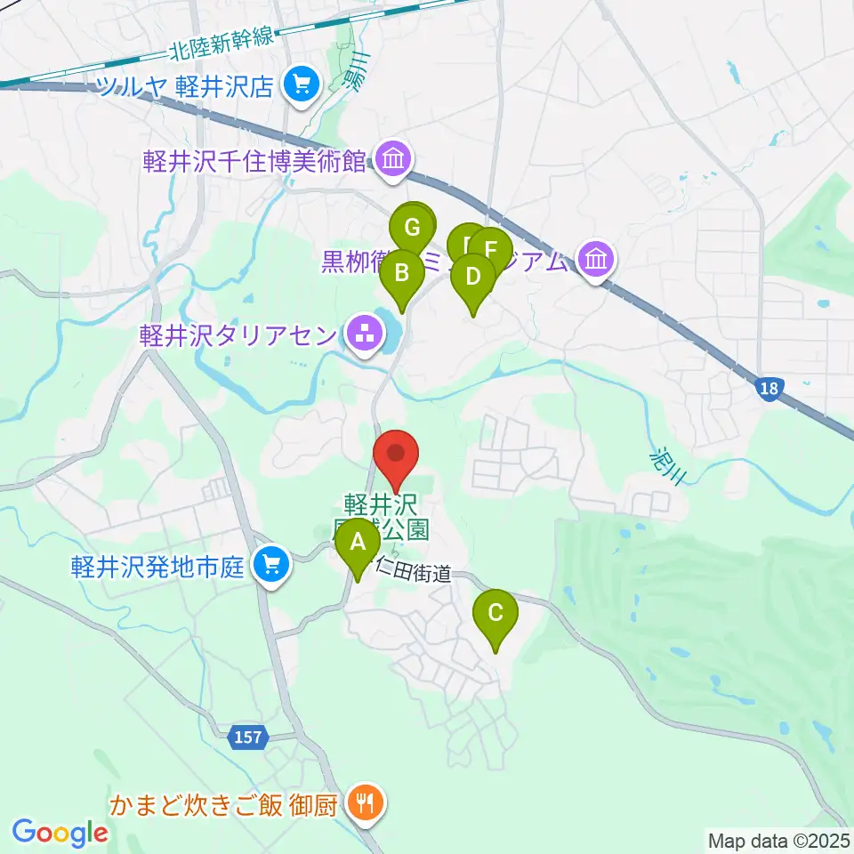 風越公園総合体育館周辺のホテル一覧地図