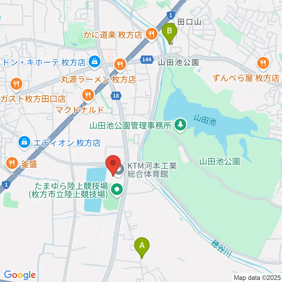 KTM河本工業総合体育館周辺のホテル一覧地図