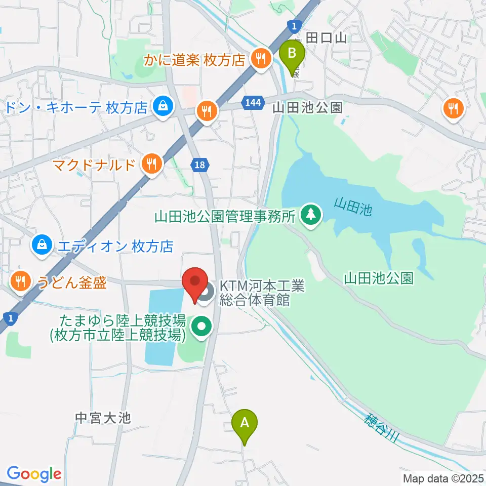 KTM河本工業総合体育館周辺のホテル一覧地図