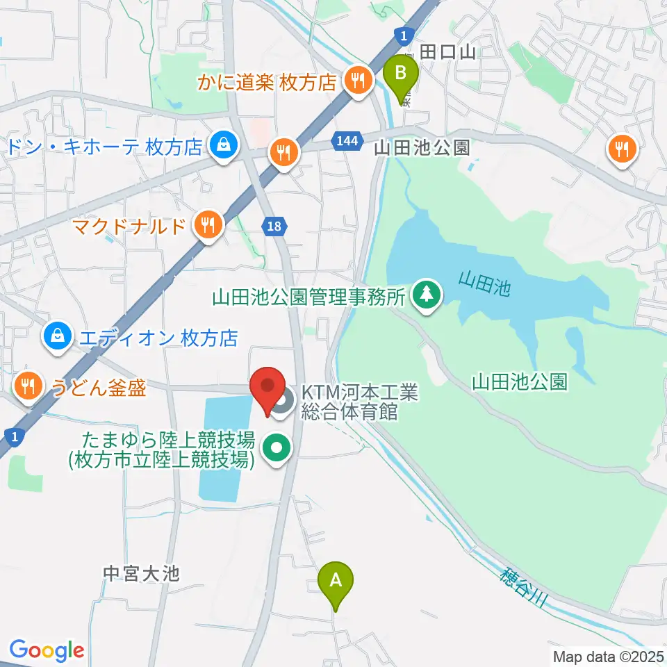 KTM河本工業総合体育館周辺のホテル一覧地図