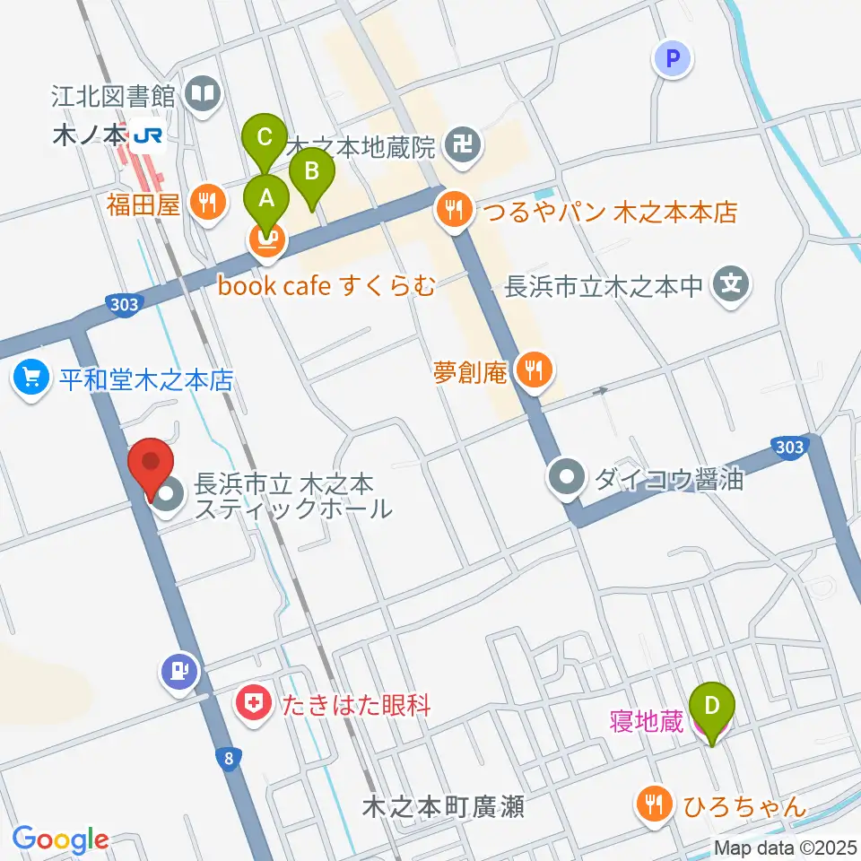 木之本スティックホール周辺のホテル一覧地図