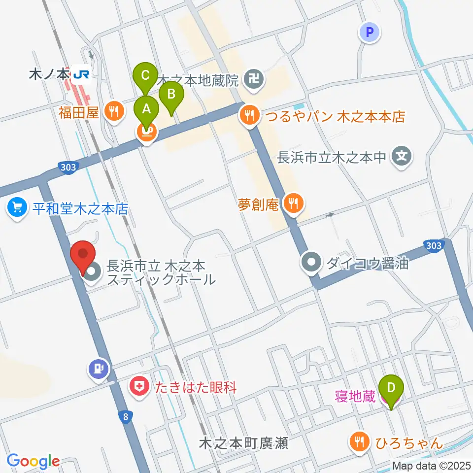 木之本スティックホール周辺のホテル一覧地図