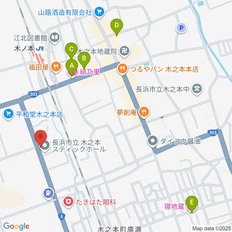 木之本スティックホール周辺のホテル一覧地図