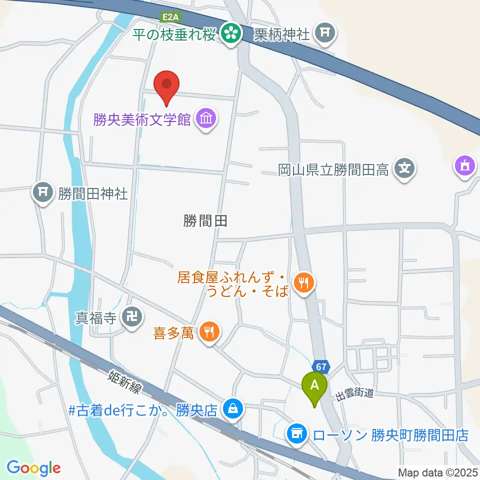勝央文化ホール周辺のホテル一覧地図