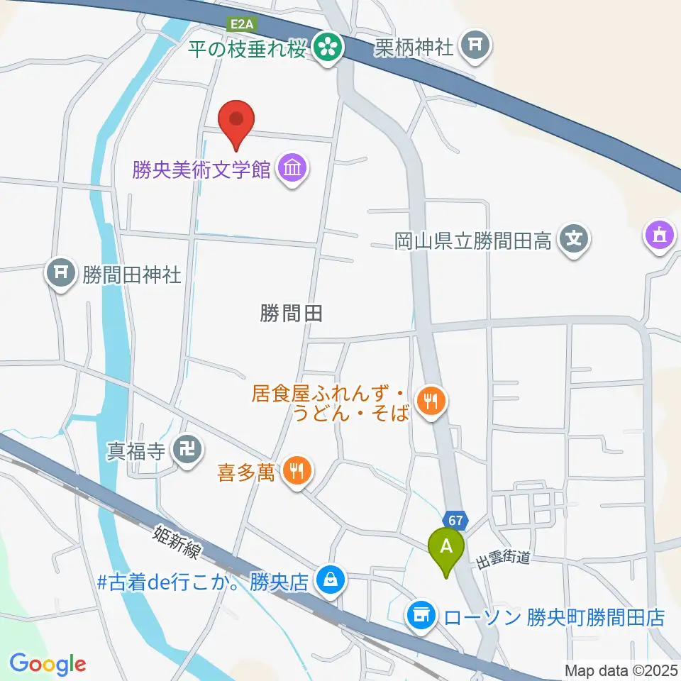 勝央文化ホール周辺のホテル一覧地図
