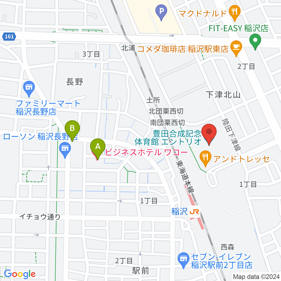 豊田合成記念体育館エントリオ周辺のホテル一覧地図
