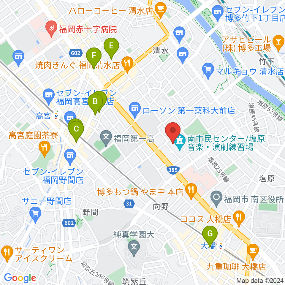 塩原音楽・演劇練習場周辺のホテル一覧地図