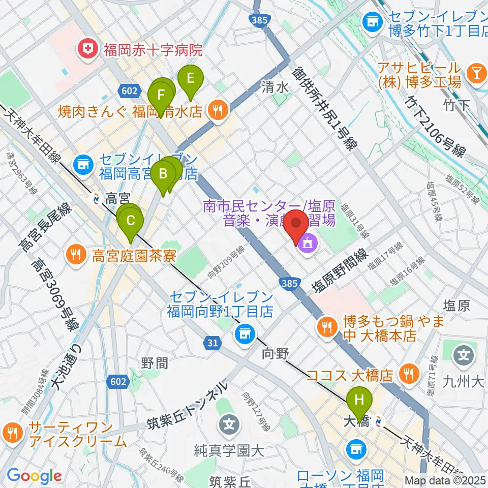 塩原音楽・演劇練習場周辺のホテル一覧地図