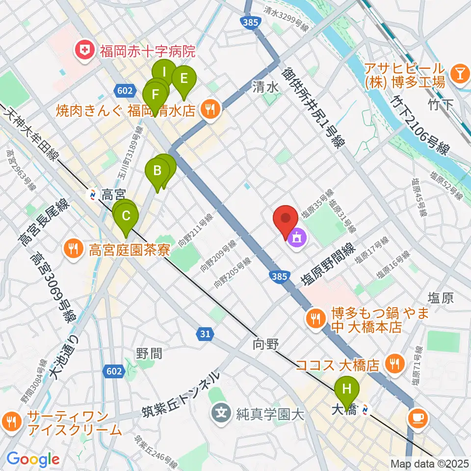 塩原音楽・演劇練習場周辺のホテル一覧地図
