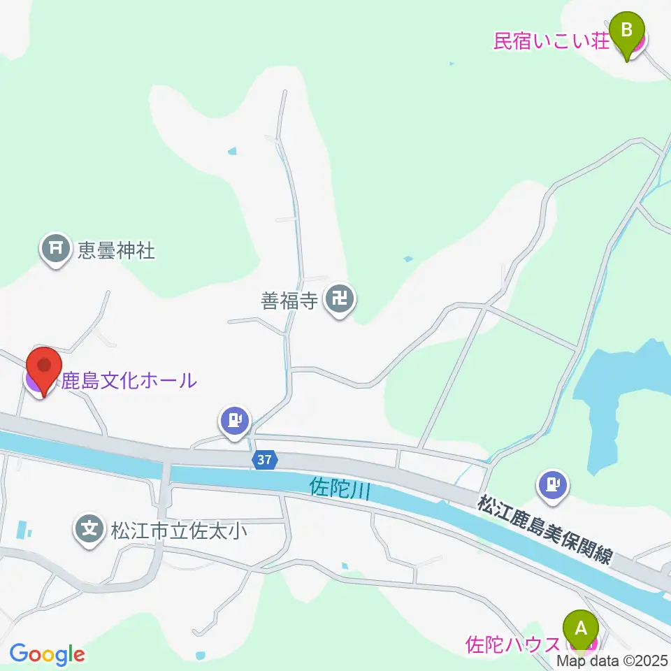 松江市鹿島文化ホール周辺のホテル一覧地図