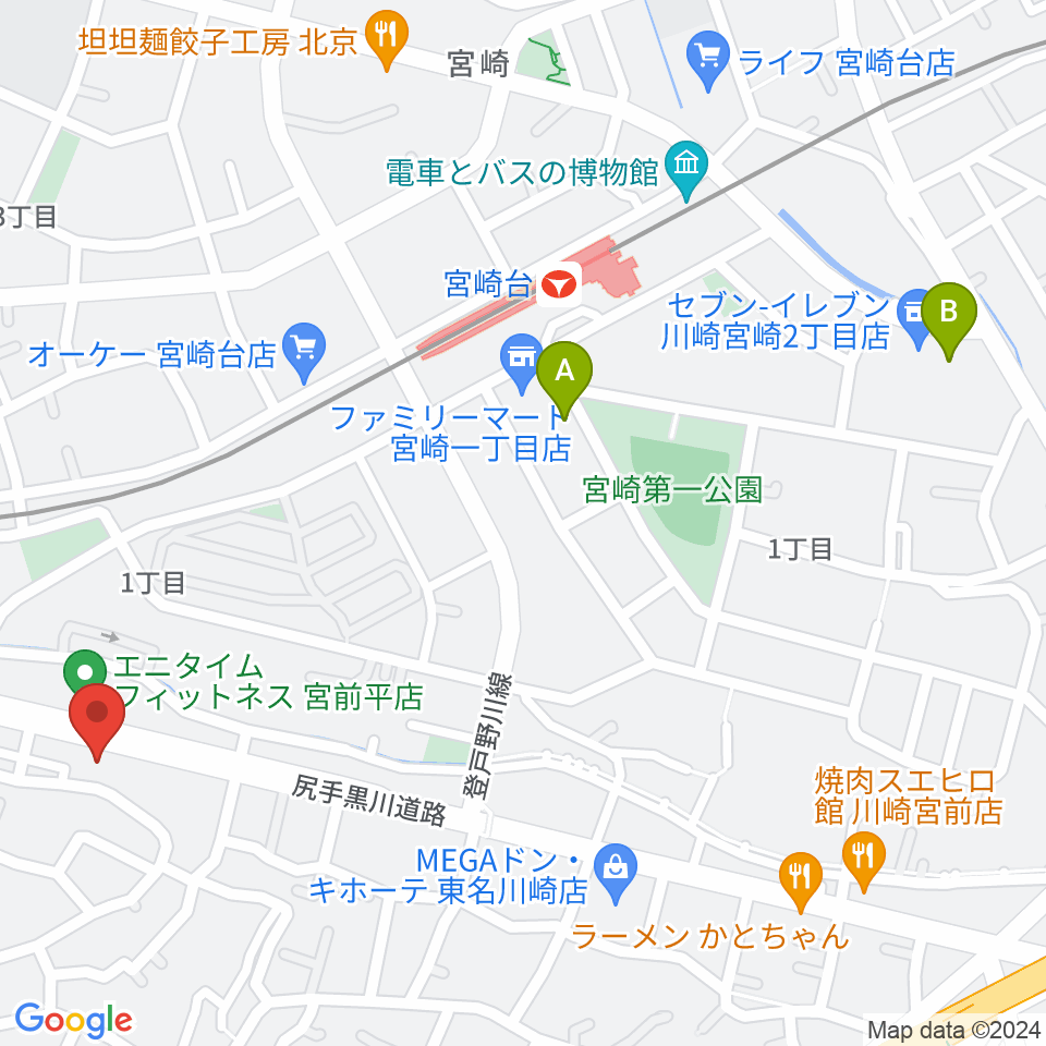 クラウドナインスタジオ 宮前平店周辺のホテル一覧地図