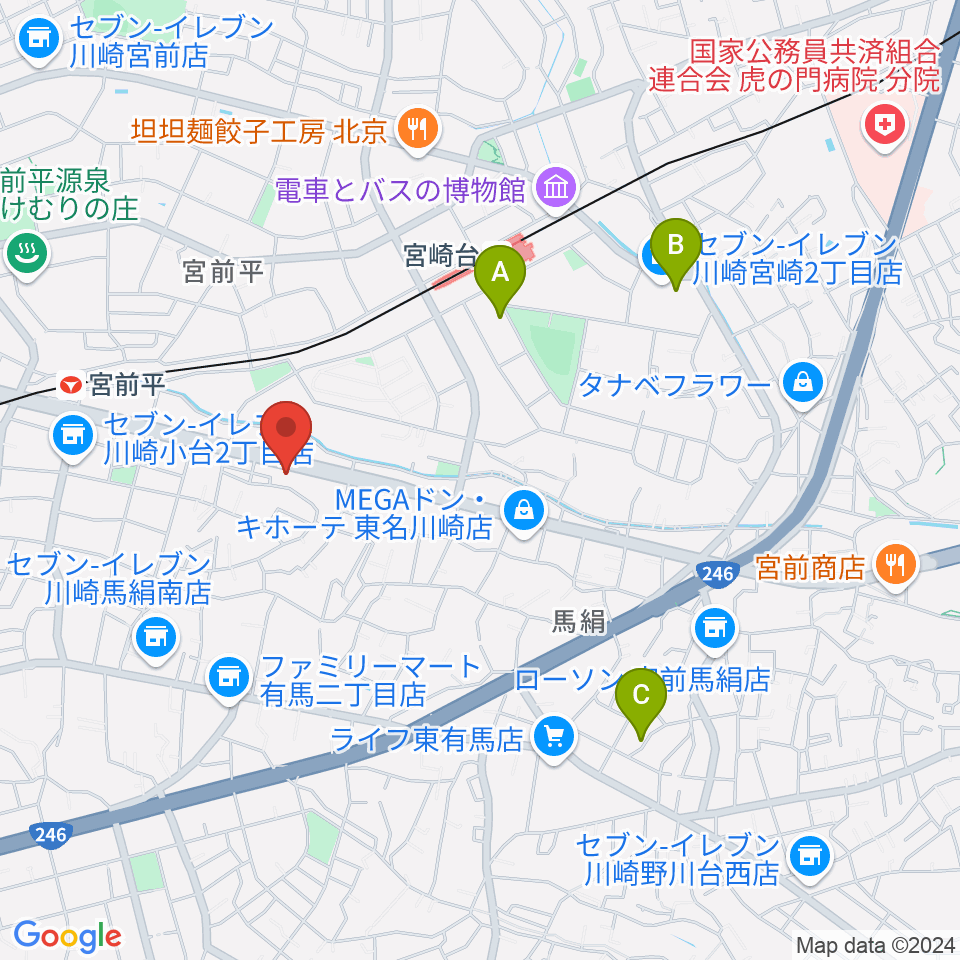 クラウドナインスタジオ 宮前平店周辺のホテル一覧地図