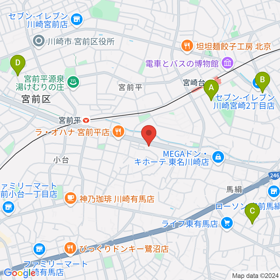 クラウドナインスタジオ 宮前平店周辺のホテル一覧地図