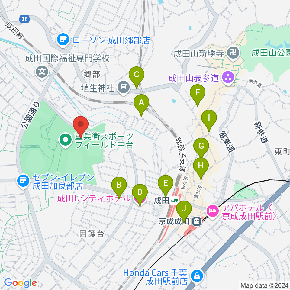 重兵衛スポーツフィールド中台体育館周辺のホテル一覧地図