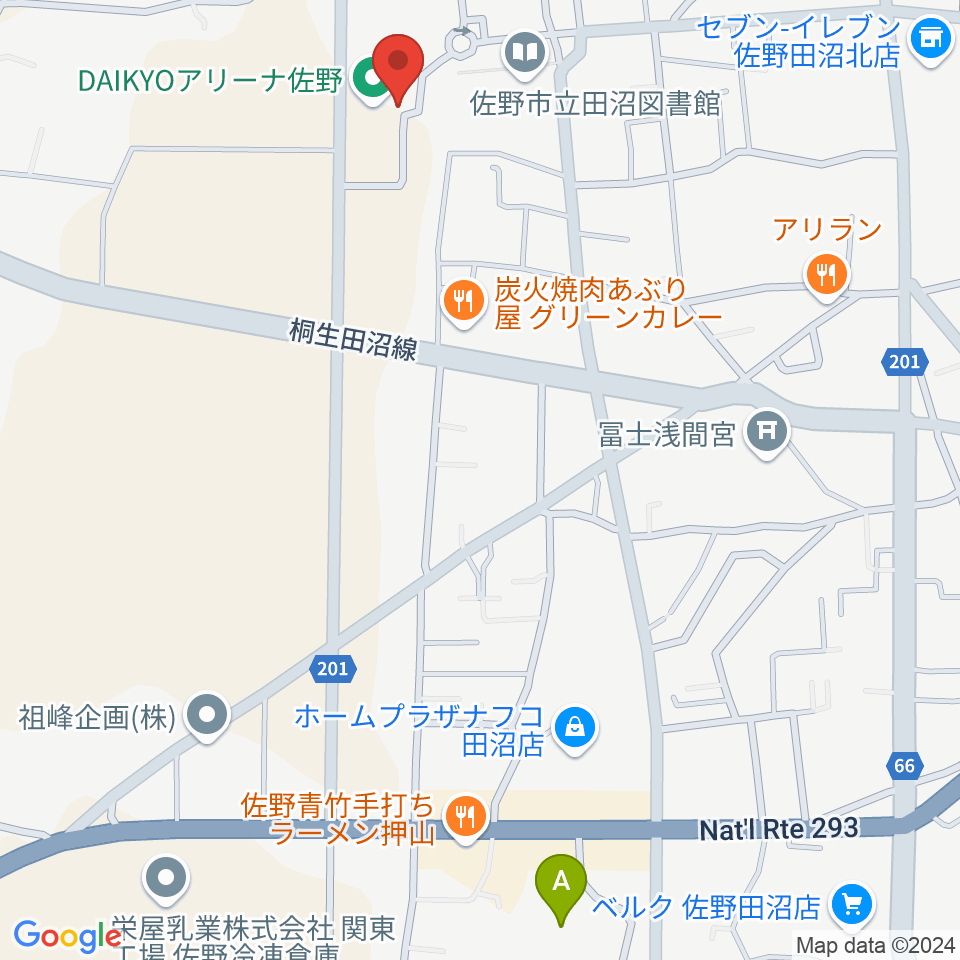 DAIKYOアリーナ佐野周辺のホテル一覧地図