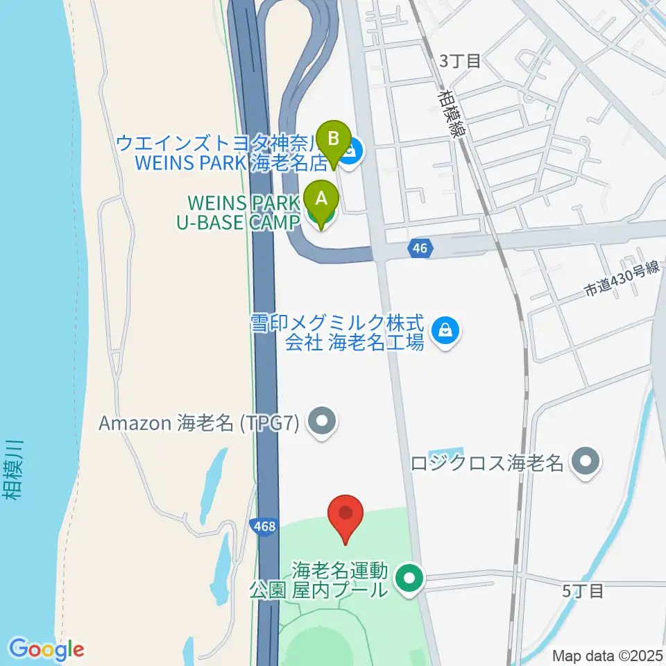 海老名運動公園総合体育館周辺のホテル一覧地図
