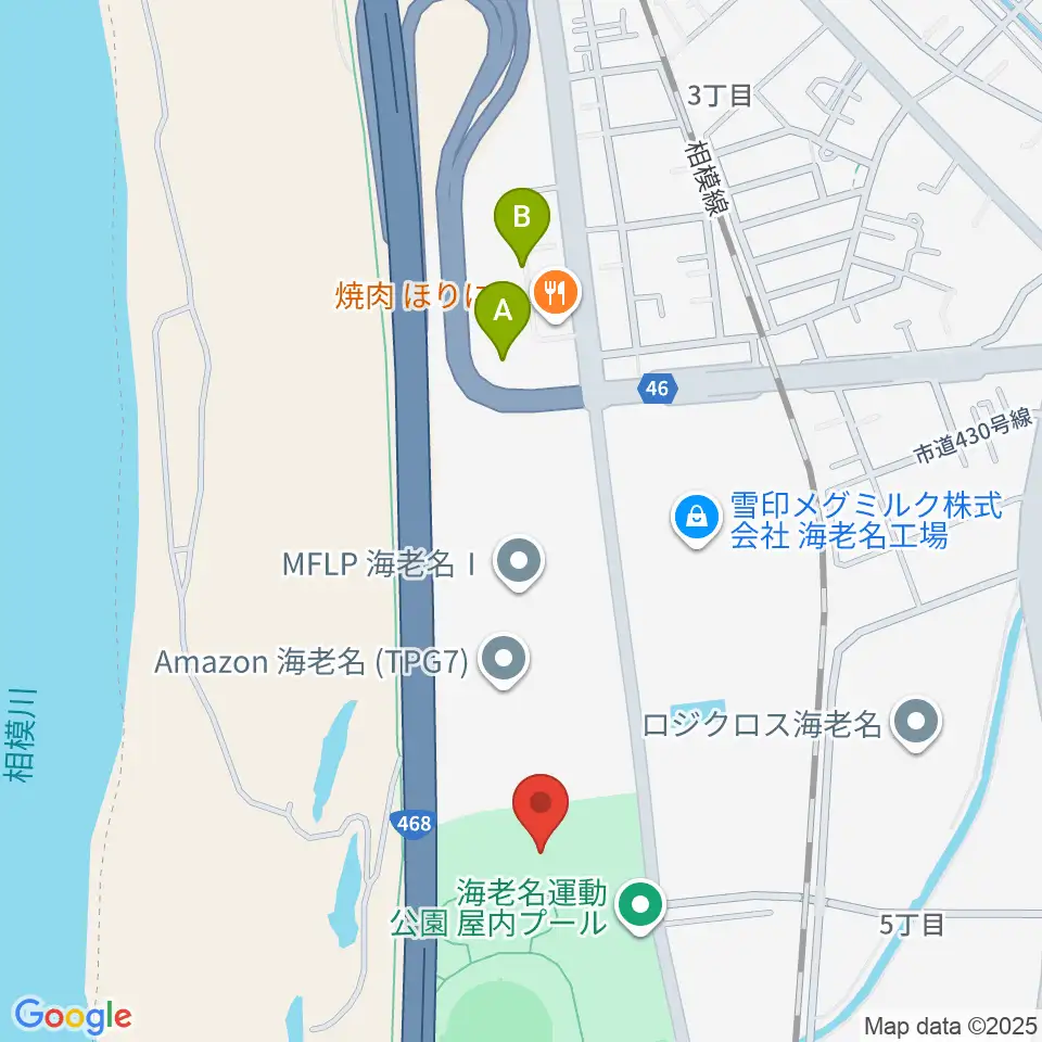 海老名運動公園総合体育館周辺のホテル一覧地図