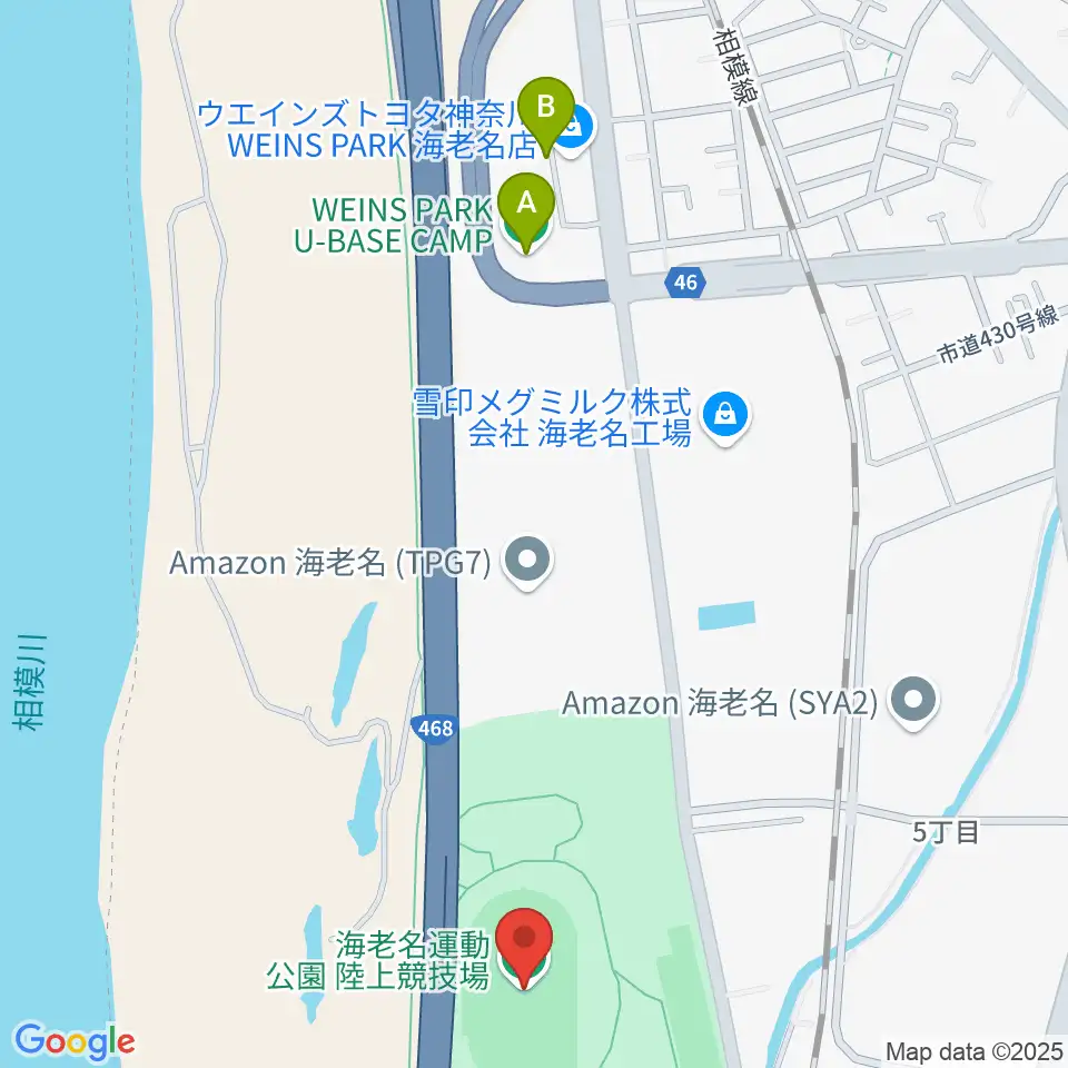 海老名運動公園陸上競技場周辺のホテル一覧地図