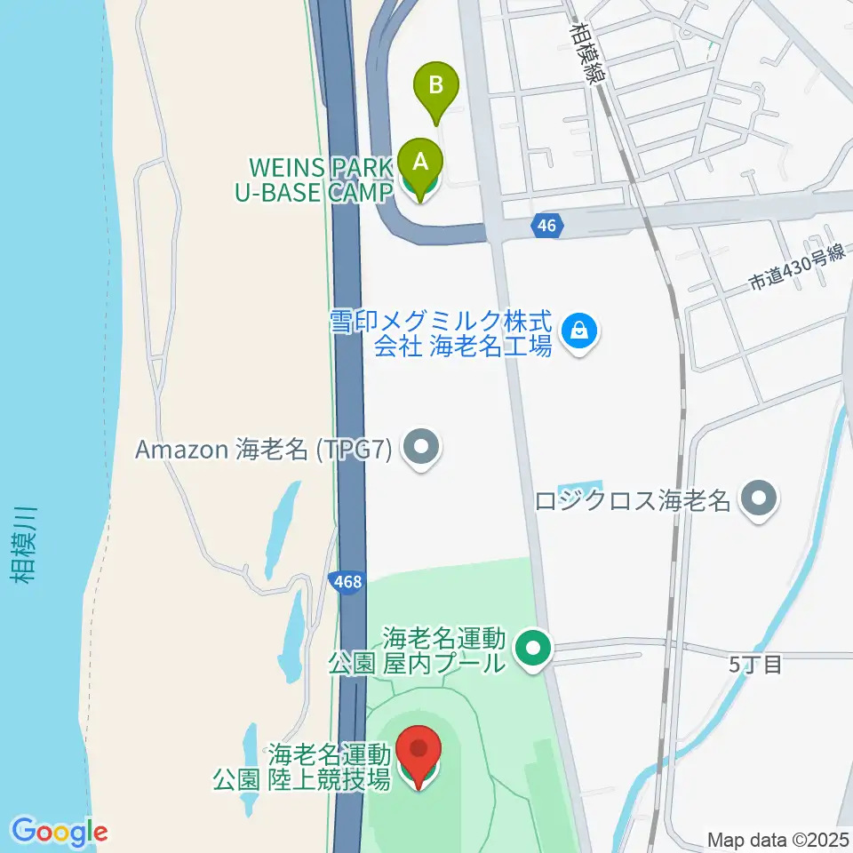 海老名運動公園陸上競技場周辺のホテル一覧地図