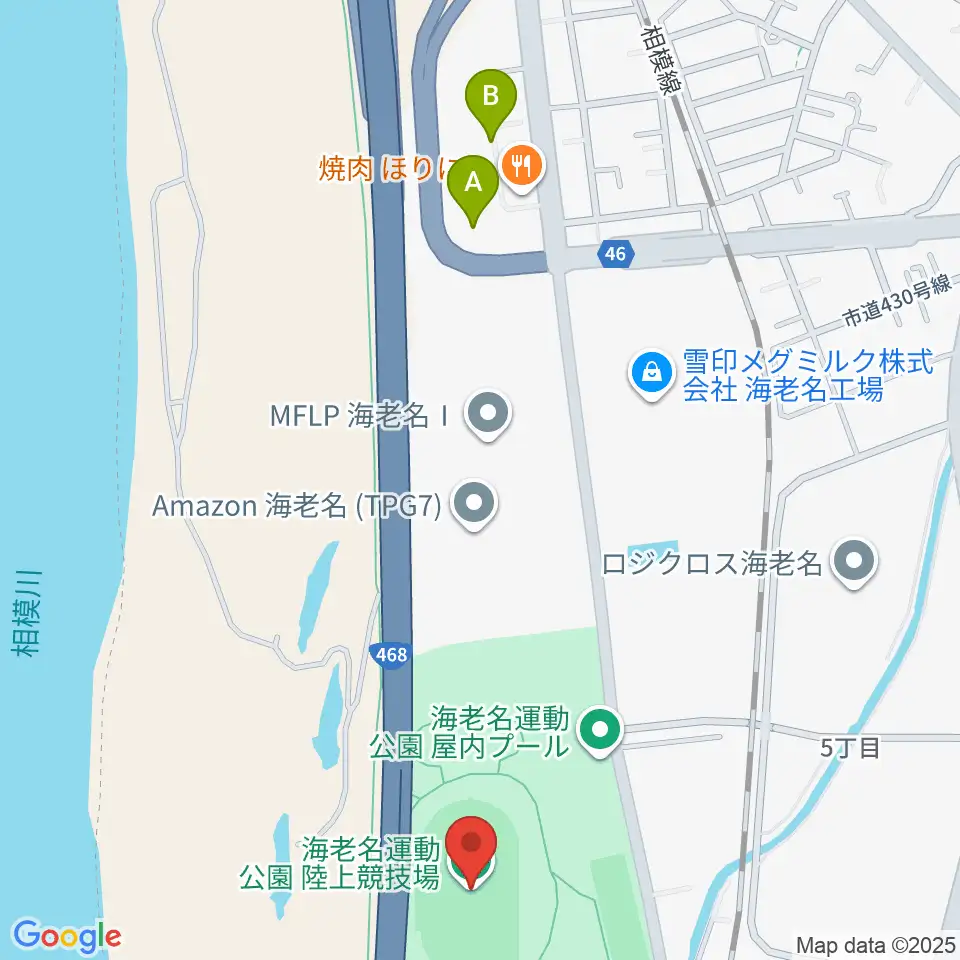海老名運動公園陸上競技場周辺のホテル一覧地図