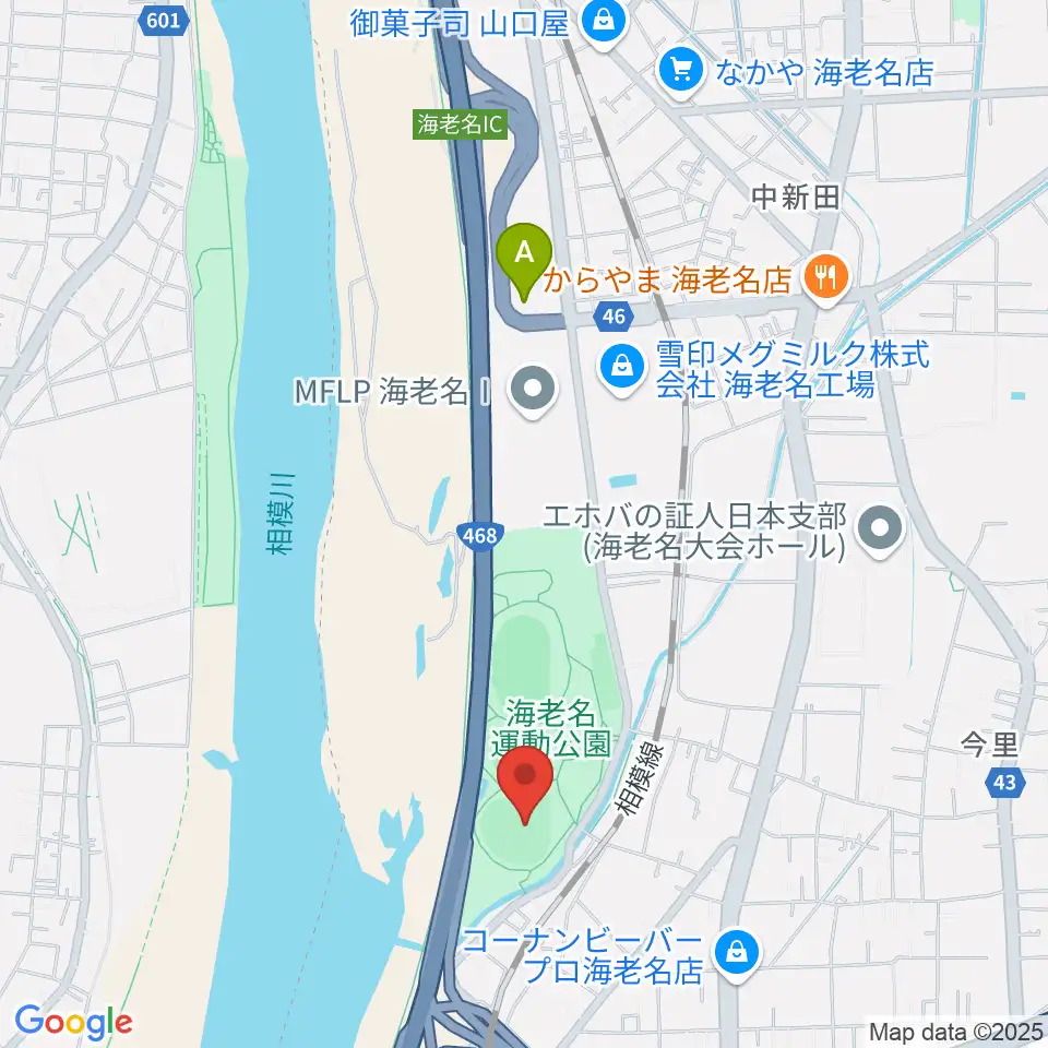 海老名運動公園野球場周辺のホテル一覧地図