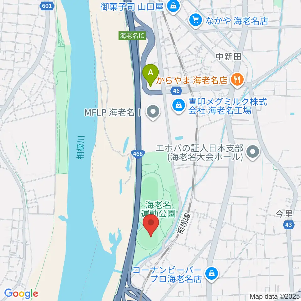 海老名運動公園野球場周辺のホテル一覧地図