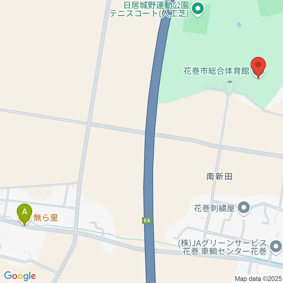 花巻市総合体育館周辺のホテル一覧地図