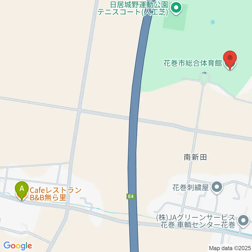 花巻市総合体育館周辺のホテル一覧地図