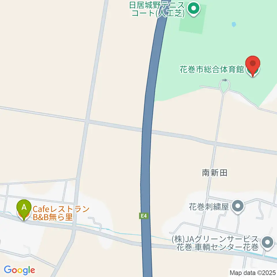 花巻市総合体育館周辺のホテル一覧地図