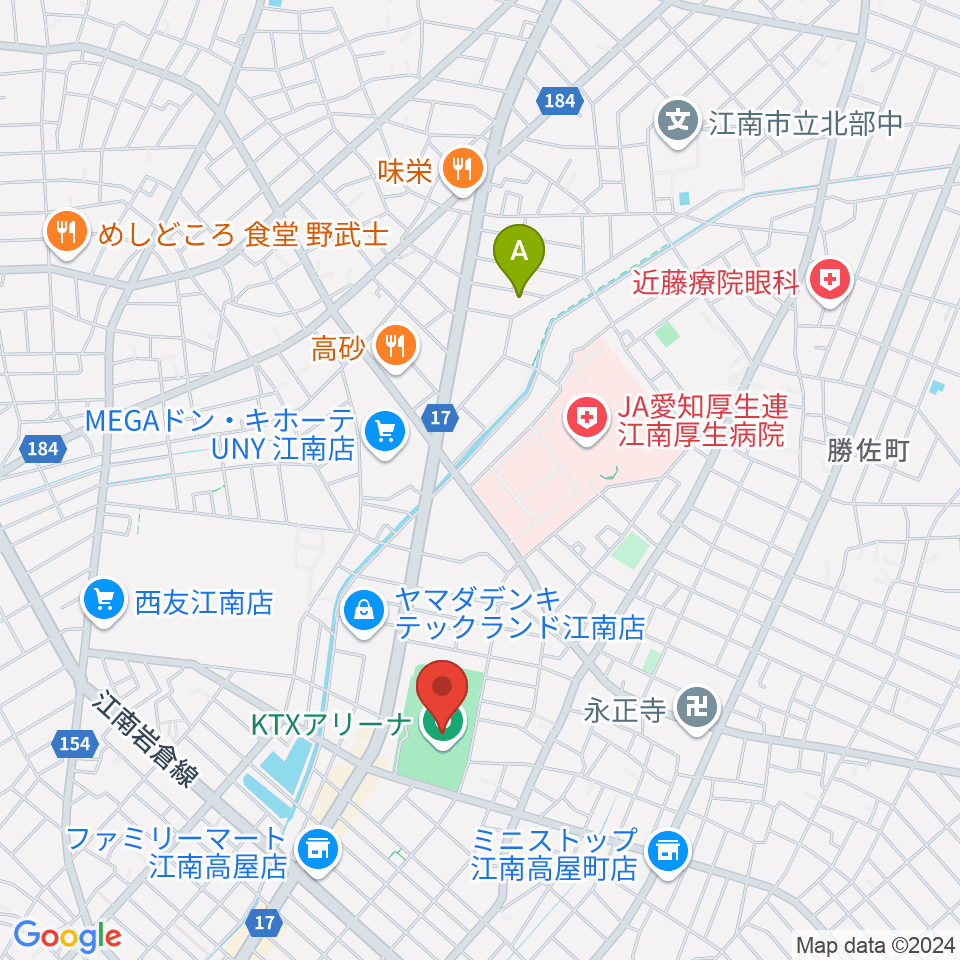 KTXアリーナ周辺のホテル一覧地図