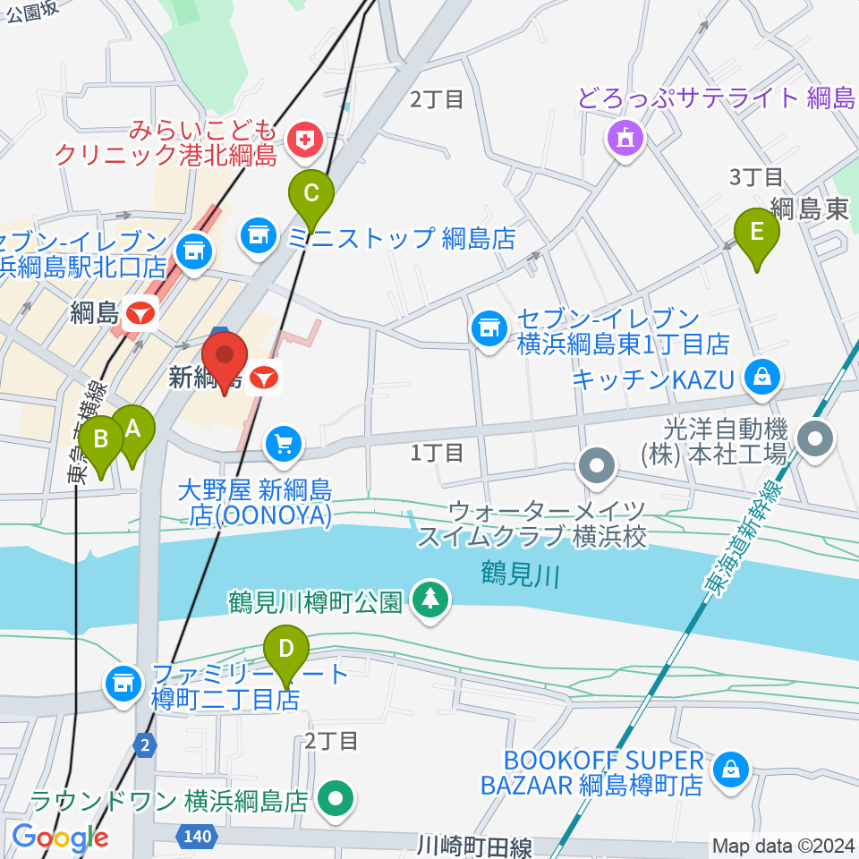 横浜市港北区民文化センター ミズキーホール周辺のホテル一覧地図