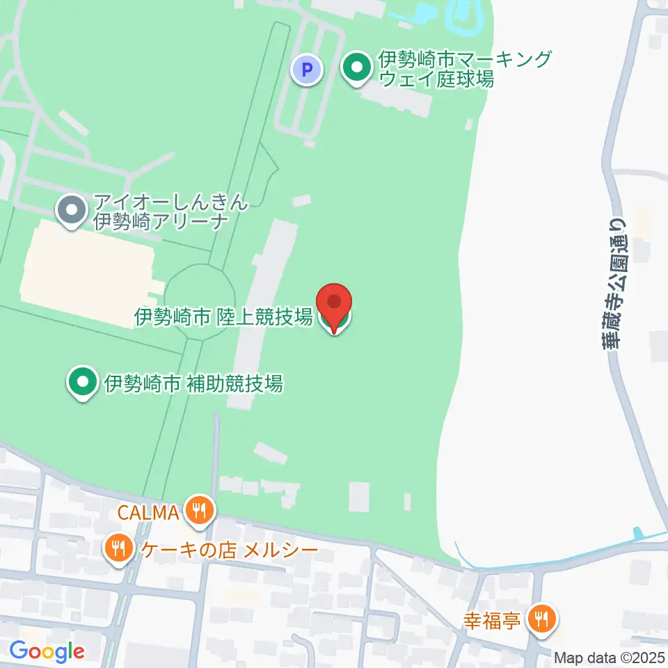 伊勢崎市陸上競技場周辺のホテル一覧地図