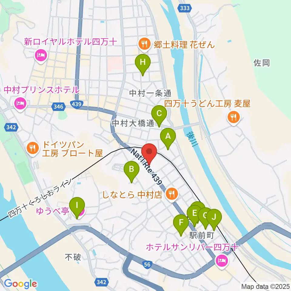 しまんとぴあ 四万十市総合文化センター周辺のホテル一覧地図