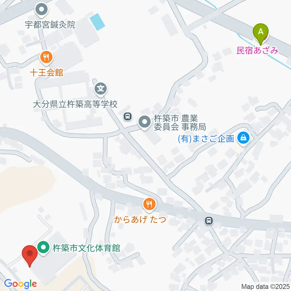杵築市文化体育館周辺のホテル一覧地図