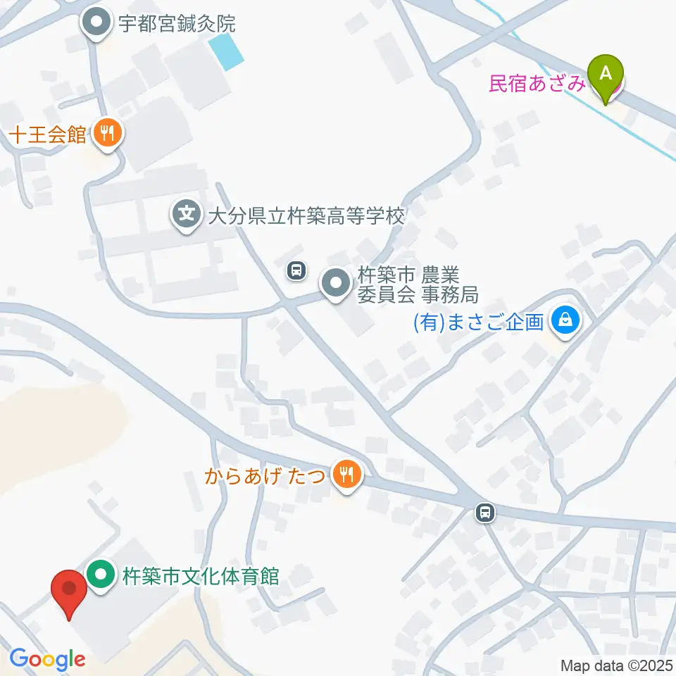 杵築市文化体育館周辺のホテル一覧地図