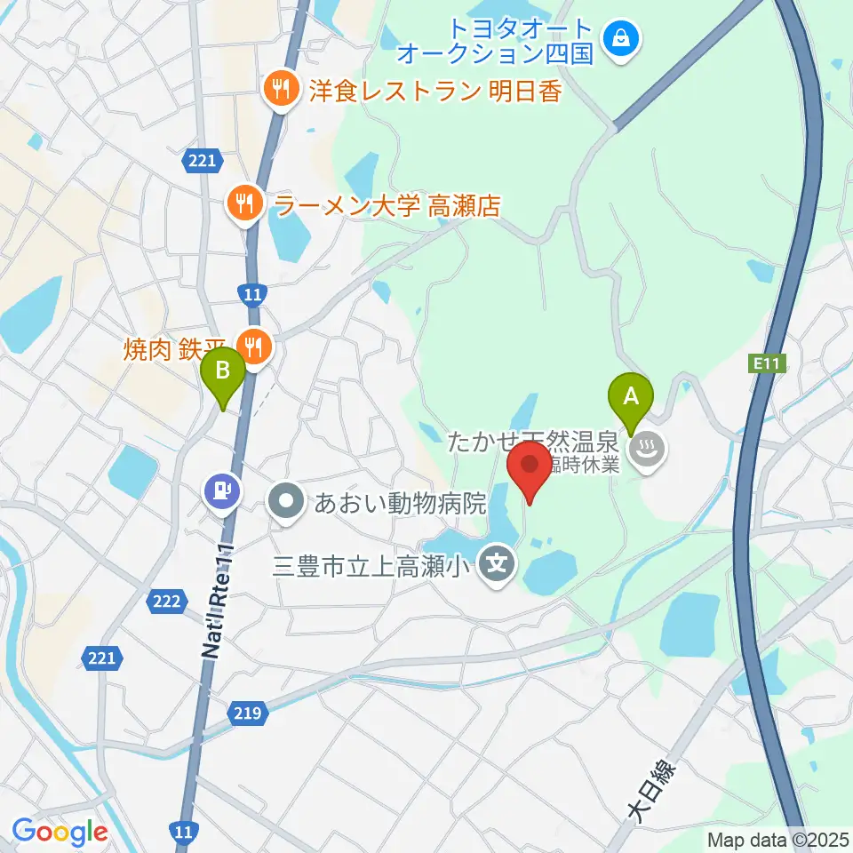 三豊市総合体育館周辺のホテル一覧地図