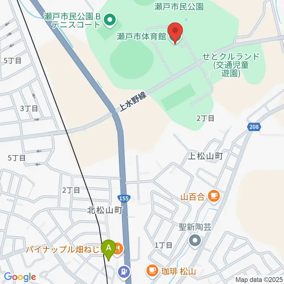 瀬戸市体育館・第二体育館周辺のホテル一覧地図