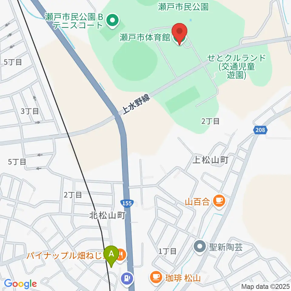 瀬戸市体育館・第二体育館周辺のホテル一覧地図