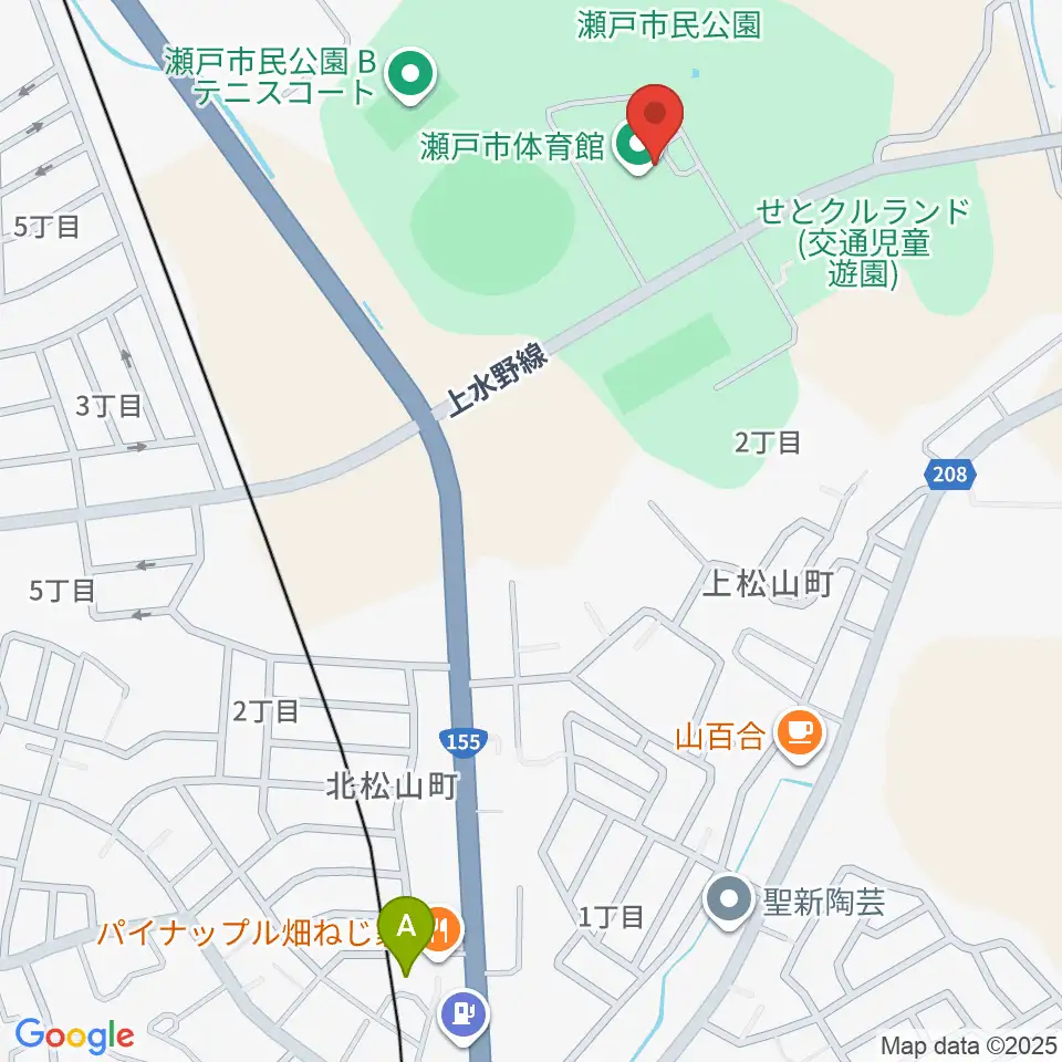 瀬戸市体育館・第二体育館周辺のホテル一覧地図